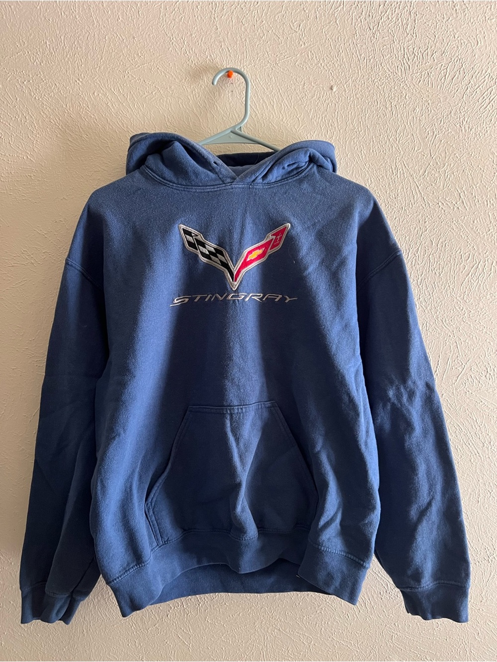 Stingray Corvette Logo Blue Men's Hoodie Sweatshirt